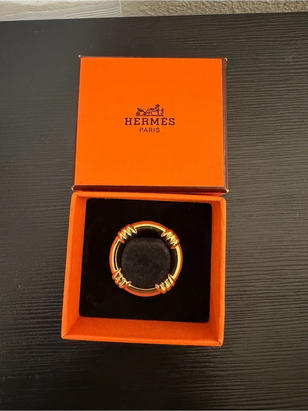 Hermes Gold Scarf Ring